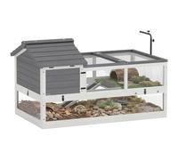 PawHut Casa de tortuga de madera para exteriores, terrario, 116 x 70,5 x