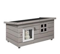 PawHut Casa para Gatos Caseta con Techo de Asfalto Cueva para Gatos Casa para Pequeñas Mascotas con Ventana para Perros 87x52x44 cm Aosom España