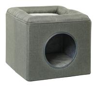 PawHut Casa para gatos con 2 niveles y cojín de felpa suave - 36,5x36,5x33 cm Gris Aosom España