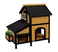 PawHut Casa para Gatos Madera Natural