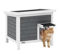 PawHut Casa para Gatos Exterior aislada Impermeable 61x51x53.5 cm Gris