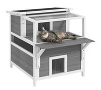 PawHut Casa para Gatos Gris Claro