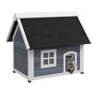 PawHut Casa para Gatos Gris y Negro