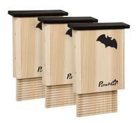 PawHut Casa para Murciélagos Lote de 3 Madera de Abeto 25x6x37.5cm | Casa para murciélagos, para murciélagos, colgante, cuartos de verano e invierno