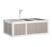 PawHut Casa recinto Jaula para pequeño Animal Tortuga con 2 Espacios Dim. 91,5 x 61 x 33 cm. Madera de Abeto