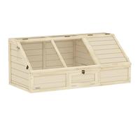 PawHut Casa Tortuga con casa Principal anfibios120x55x50cm Madera Natural