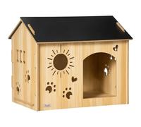 PawHut Caseta de Madera para Perros Pequeños con Puerta 69x50x58,5 cm