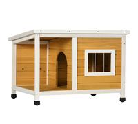PawHut Caseta para Perros de Madera 85,5x62x60 cm Casa para Mascotas Refugio para Perros con Techo Asfáltico Impermeable y Ventana para Interior