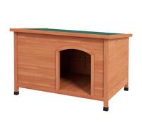 PawHut Caseta para perros de madera Caseta para perros de madera, 100x65,5x68 cm, Marrón + Verde Aosom España