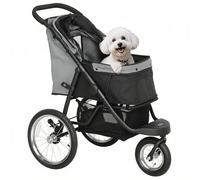 PawHut Cochecito jogger plegable para perros y gatos pequeños 10 kg gris