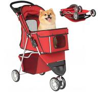PawHut - Cochecito para perros (3 ruedas, plegable, cesta de almacenamiento)