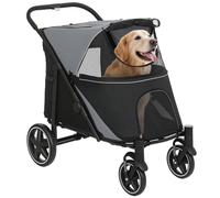 PawHut Cochecito para Perros Grandes Plegable 30 kg 112x67x100 cm Gris