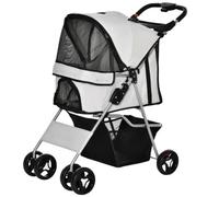 Transportadores Cochecito para Mascotas Plegable Carrito para Perros con Toldo Ajustable Cesta de Almacenaje y Ruedas con Freno