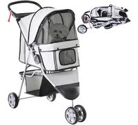 PawHut Cochecito plegable gris para mascotas
