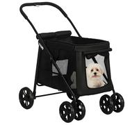 PawHut Cochecito Plegable para Perros y Gatos - Carrito Con Cojín, Bolsillos Laterales - para Mascotas de Hasta 20 kg, Pequeños y Medianos