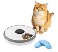 PawHut Comedero automático inalámbrico con temporizador programable hasta 6 comidas, pantalla LED, acumulador de frío para gatos, perros, comida húmeda y seca