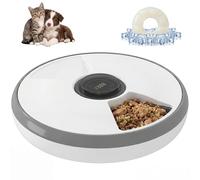 PawHut Comedero automático inalámbrico con temporizador programable para hasta 6 comidas, indicador LED, acumulador de frío para gatos, para perros y gatos