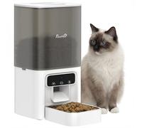 PawHut Comedero automático para gatos, 4,5 l, WiFi con temporizador, programable para 1-10 comidas, dispensador automático con grabadora de voz y doble alimentación para gatitos y perros pequeños.