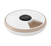 PawHut Comedero Automático para Gatos y Perros con Paquete de Hielo Temporizador Programable 6 Cuencos Pantalla LED Marrón 31.5x31.5x8.3 cm