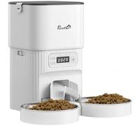 Pawhut Comedero Gato Automático 4l 1-6 Comidas Al Día 2 Cuencos Antiatascos
