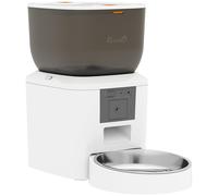 PawHut Comedero para gatos con cámara, Wi-Fi 2,4 GHz, control por app, comedero de 4 L para 1-10 comidas, audio bidireccional