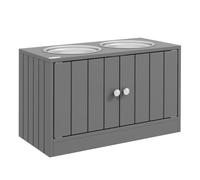 Pawhut comedero perro elevado con 2 cuencos de acero inoxidable 2x2000 ml comedero elevado para perros grandes con 2 puertas y almacenamiento oculto gris