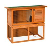 Conejera PawHut de madera color Amarillo/Verde