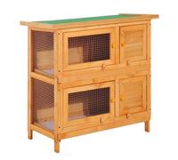 PawHut conejera de madera de 2 niveles