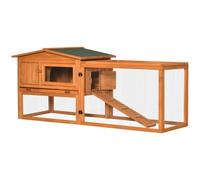 Pawhut conejera de madera exterior con 2 niveles