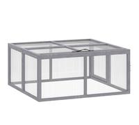 PawHut Conejera Exterior Plegable, Casa para Cobayas con Techo Abatible, para 3 Conejos, Gallinas o Patos, 110 x 105 x 50 cm Aosom España