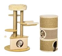 PawHut Conjunto para Gatos Madera Natural