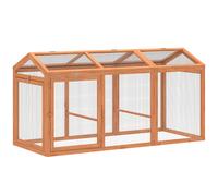 PawHut Corral de exterior con percha y puertas dobles, de madera y metal, para 4 gallinas, 156 x 70,5 x 84 cm Naranja Aosom España