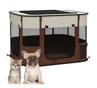 PawHut Corral para perros, corralito para mascotas, corral portátil plegable para perros y gatos, jaula suave para mascotas con bolsa de almacenamiento para cachorros, conejos, gatitos, cobayas, 74 x