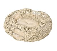 PawHut cueva de ratán madera natural para gatos