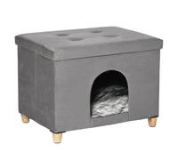 Aosom Cama Nido Gato para Gatos Moderno Mediano Decorativo Confortable Estilizado Duradero Espacio Amplio 60x45x44,5 cm Gris Aosom España