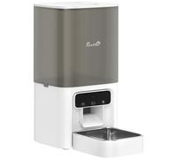 PawHut Dispensador Automático para Gatos, 4.5L WiFi con Temporizador, Programable para 1-10 Comidas, Alimentador Automático con Grabador de Voz y Doble Alimentación para Gatitos y Perros Pequeños