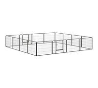 PawHut Dog Park, recinto para perros modular y plegable de 16 paneles, recinto portátil de acero de 60H cm con puerta, recinto para gatos, perros pequeños, interior y exterior, gris