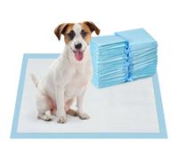PawHut Empapadores para Perros 100 Unidad 45x60 cm Resguardos para Perros Diseño de 6 Capas con Superficie de Secado Rápido a Prueba de Fugas Azul