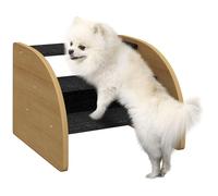 PawHut Escalera para Perros de 3 peldaños, 30 cm de Alto, con Pared Lateral, rampa para Perros pequeños, escaleras para Gatos, Ayuda de Entrada para Cama, sofá, sofá y Coche Roble