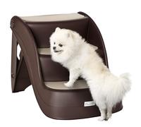 PawHut Escalera para Perros de 3 Peldaños Plegable 49x38x38 cm Marrón