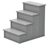 PawHut Escalera para Perros de 4 Peldaños 40x59x54,2 cm Gris | Escalera para Mascotas, Escalones para Perros Gatos, Acolchados Desmontables, Carga 30 kg, para Cama Sofá