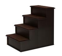 PawHut Escalera para Perros de 4 Peldaños 40x59x54,2 cm Marrón Oscuro