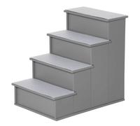 PawHut Escalera para Perros de 4 Peldaños Escalera para Mascotas Escalones para Perros Gatos con Acolchados Desmontables Carga 30 kg para Cama Sofá 40x59x54,2 cm Gris
