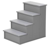 PawHut Escalera para Perros de 4 Peldaños Escalera para Mascotas Escalones para Perros Gatos con Acolchados Desmontables Carga 30 kg para Cama Sofá 40x59x54,2 cm Gris