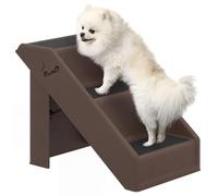 PawHut Escalera para Perros Plegable de 3 Peldaños 53x30,5x36,5 cm Marrón