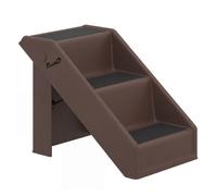 Pawhut escalera para perros plegable de 3 peldaños, portátil, escalera para mascotas mayores, perros pequeños, gatos, para cama, sofá, 53x30,5x36,5 cm, marrón