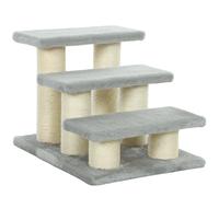PawHut Escalera para Perros y Gatos de 3 Peldaños 34 cm para Cama y Sofá Gris Aosom España