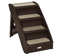 PawHut Escalera Plegable Mascotas 4 Peldaños 62x38x49,5 cm Marrón Oscuro