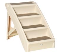 PawHut Escalera Plegable para Mascotas de 4 Peldaños Escalon para Perros Gatos Portatil con Alfombras Antideslizantes para Cama Sofa Carga 20 kg 62x38x49, 5 cm