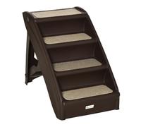 PawHut Escalera Plegable para Mascotas 4 Peldaños Escalón Portátil Antideslizante para Perro Gato Cama Sofá 67x38x49,5 cm Aosom España